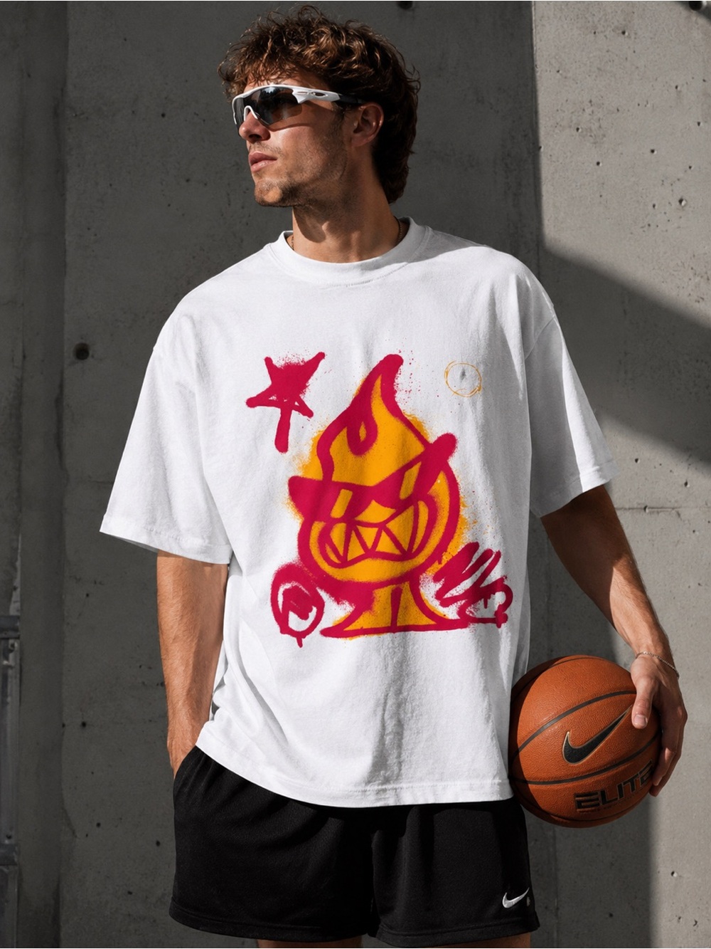 Mode of One Tyrell Waiters Fire Head Tee NWT Medium